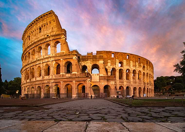 Sunset over the Colosseum
