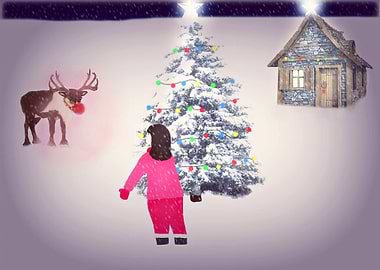 The Snow Shimmers Red