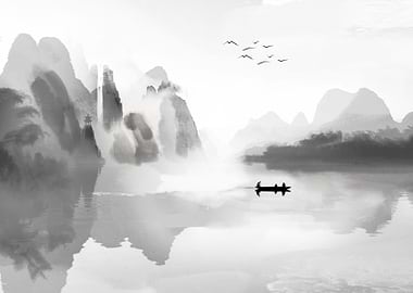 Japanese Mountains lake