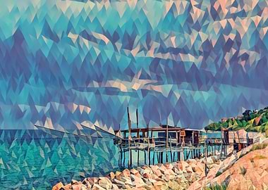 Typical trabucco in Italy