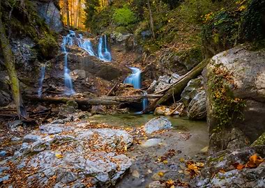 Waterfall in autumn