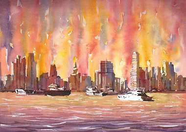 Panama City skyline art