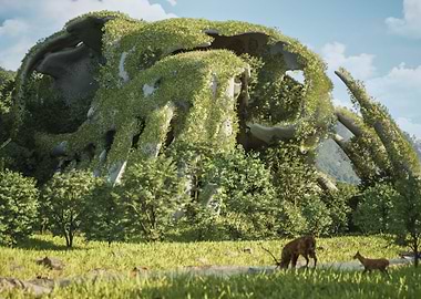 Huge Overgrown Snake Skull