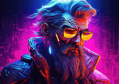 Cyberpunk futuristic man