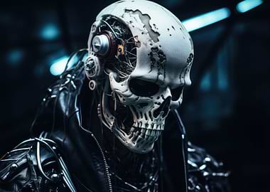 Cyberpunk Skull Cyborg
