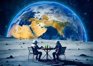 Astronauts with beers