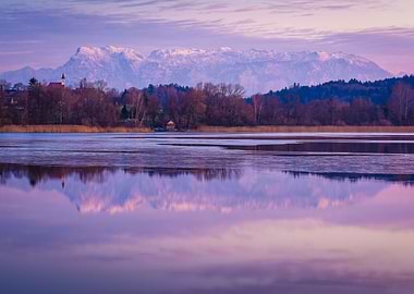 Mountain Lake in Winter