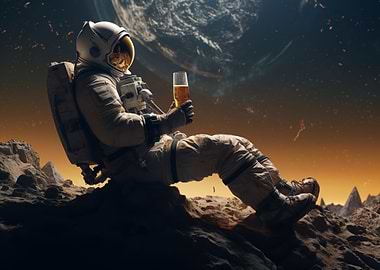 Astronaut Pint Beer Space