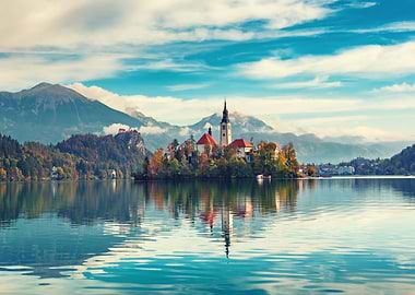 Lake Bled Slovenia autumn