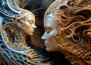 Fractal Woman 01 Yin Yang