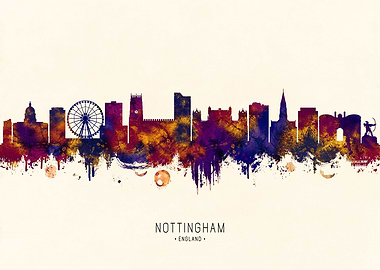 Nottingham England Skyline