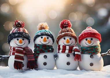 Snowman Christmas poster