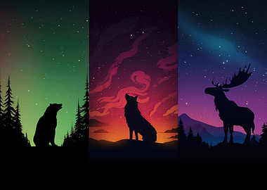 Forest Animals Stargazing