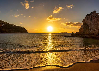 Sunrise beach ibiza sea