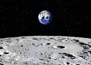 moon view Earth space