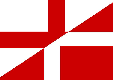 England Denmark Flag