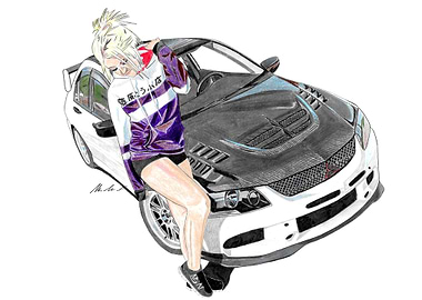 Mitsubishi evo drawing