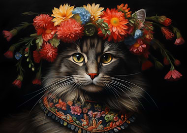 Cat in Ukrainian costume