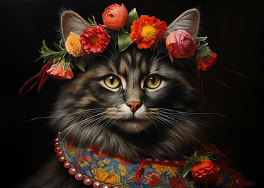 Ukrainian cat on dark