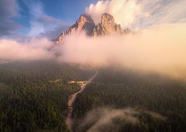 Misty Golden Mountains