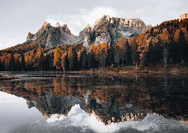 Autumn misty mountain