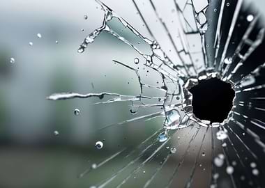 Window hole glass broken c