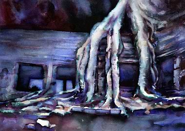 Overgrown ruin Cambodia