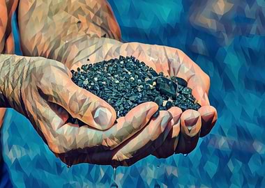 Amazing black pebble beach