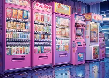 Neon Pink Vending Machines