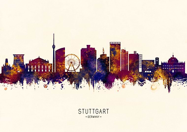 Stuttgart Germany Skyline