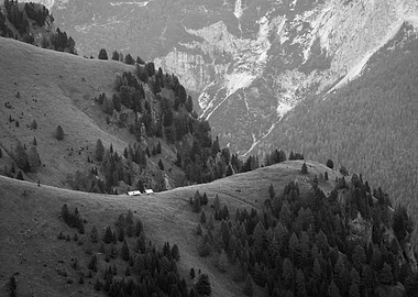 Dolomites black and white