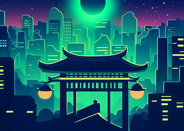 Pastel Night City Shrine