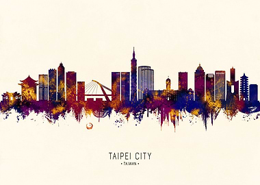 Taipei Taiwan Skyline