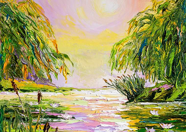 Morning on a summer pond