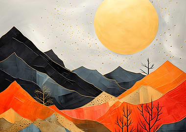 Abstract Blue bright Mount