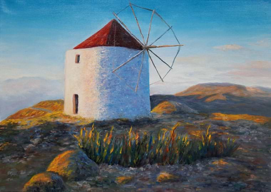 Traditional Greek windmill