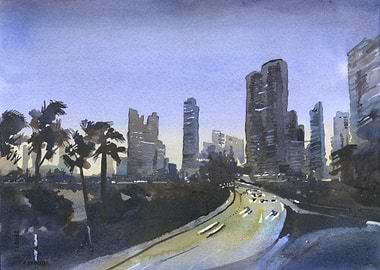 Panama City artwork sunset