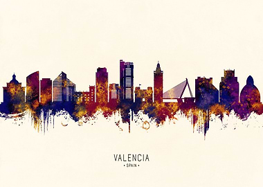 Valencia Spain Skyline