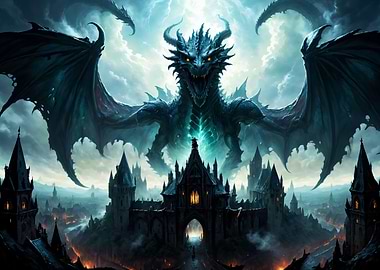 A gigantic black dragon