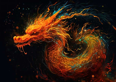 Golden Abstract Dragon