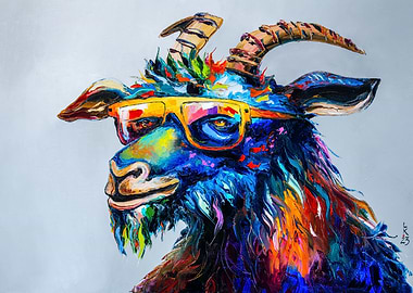 Goat in sunglasses
