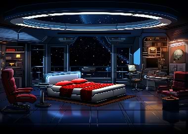 Space Bedroom Pixel Art