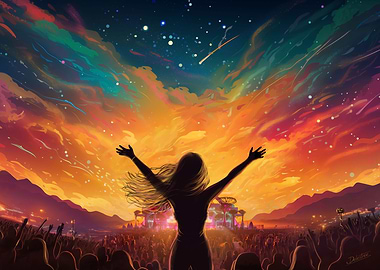 Girl in a music festival