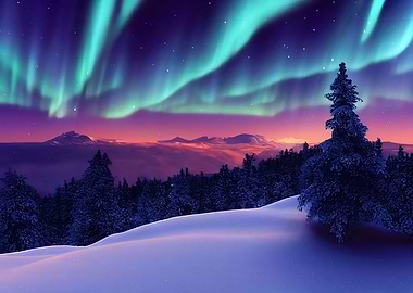 Colorful Aurora Borealis