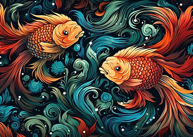 Pair of koi fish