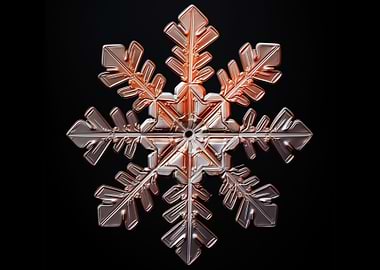 Snowflake in red light