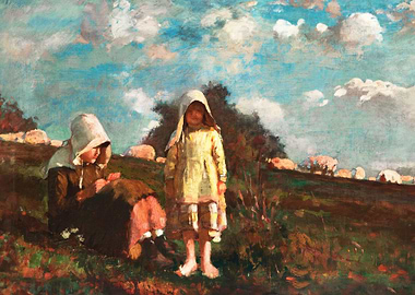 Two Girls with Sunbonnets