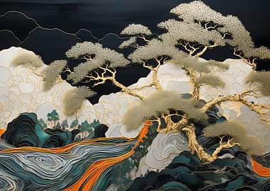 Abstract Flowers Landscape