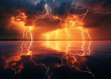 Orange Lightning Reflects