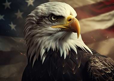 American Flag Bald Eagle